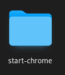Carpeta con el nombre de start-chrome con estilo de icono MacOS