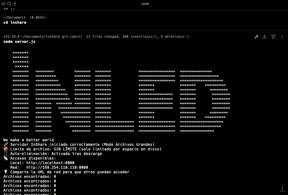 terminal con inshare
